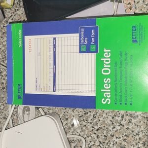 Sales order receipt book